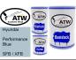 Preview: Hyundai, Performance Blue, SFB / XFB: 500ml Lackdose + 500ml Klarlack + 250ml Härter - Set, von ATW Autoteile West.